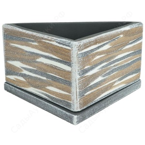 Кашпо Сады Аурики ТРЕУГОЛЬНИК NK02/31 гипс V-0,9л,b-11,5см,h-12см темно-бежевый