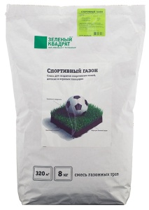 Семена газона Зеленый Ковер ЗЕЛЕНЫЙ КВАДРАТ спортивный мешок 8кг