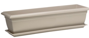Ящик балконный Сантино с поддоном пластик L-60см песочный