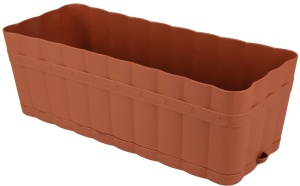 Ящик для цветов АЛЬТЕРНАТИВА Изюминка с поддоном пластик L46см V12л коричневый
