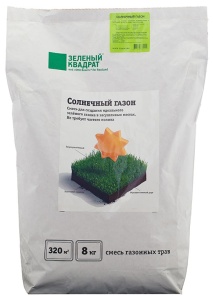 Семена газона Зеленый Ковер ЗЕЛЕНЫЙ КВАДРАТ солнечный мешок 8кг
