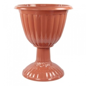 Вазон на ножке АЛЬТЕРНАТИВА Жасмин пластик d-37,3см h-46,4см V-12л коричневый