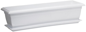 Ящик балконный Сантино с поддоном пластик L-60см белый