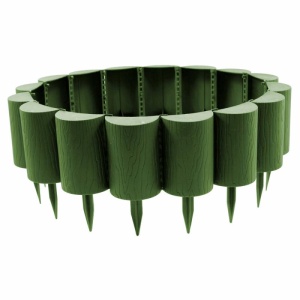 Бордюр ПРОТЭКТ Пеньки 8 секций пластик h15см хаки L1,6м