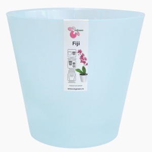 Кашпо ИнГрин Фиджи со вставкой пластик d-16см h-14,5см V-1,6л голубой перламутр