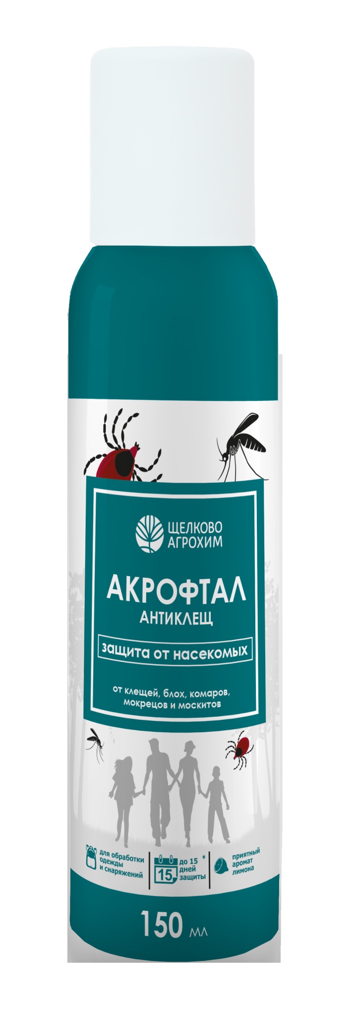 Репеллент от клещей Щелково Агрохим Акрофтал Антиклещ аэрозоль 150мл