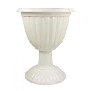 Вазон на ножке АЛЬТЕРНАТИВА Жасмин пластик d-37,3см h-46,4см V-12л белый