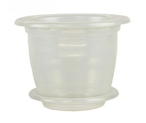 Кашпо АЛЬТЕРНАТИВА для орхидей с поддоном пластик d-19см h-15см V-2л прозрачный