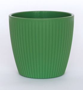 Кашпо ЭВИ ВипСет со вставкой пластик d-20см h-18см V-4,5л зеленый