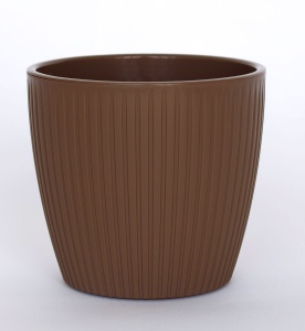 Кашпо ЭВИ ВипСет со вставкой пластик d-20см h-18см V-4,5л шоколад