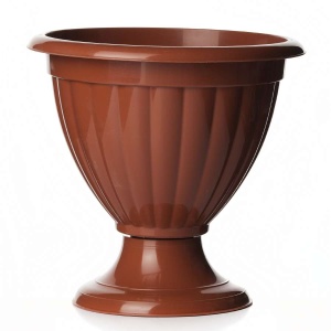Вазон на ножке АЛЬТЕРНАТИВА Жасмин пластик d-38см h-36см V-12л коричневый