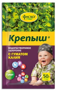 Удобрение сухое Фаско Крепыш  органоминеральное для рассады водорастворимое с гуматом калия 50гр