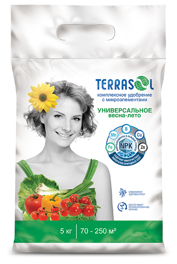 Удобрение сухое Террасол минеральное Весна-Лето с микроэлементами 5 кг