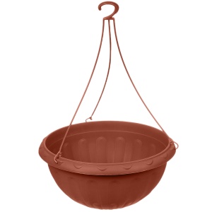 Кашпо подвесное АЛЬТЕРНАТИВА Джулия пластик d-32,5см h-17,5см V-8л коричневый